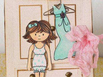 Color your own paper dolls notecard set!